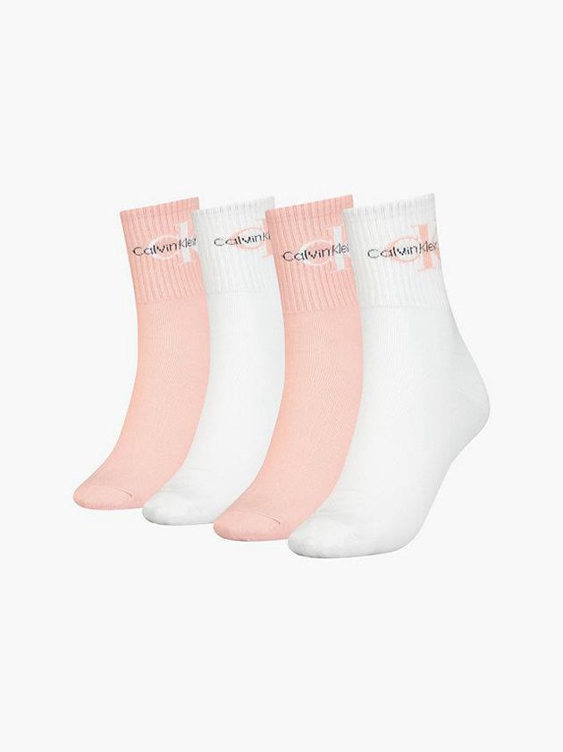 Calvin Klein USA 4 Pack Crew Gift Set Womens Socks Pink 5306892-SB